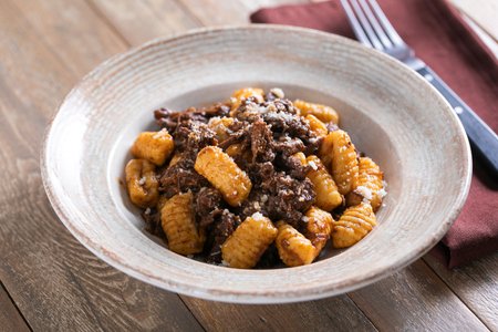 Cornmeal gnocchi with venison ragu