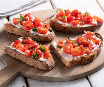 Cheese and Cherry Tomato Bruschetta
